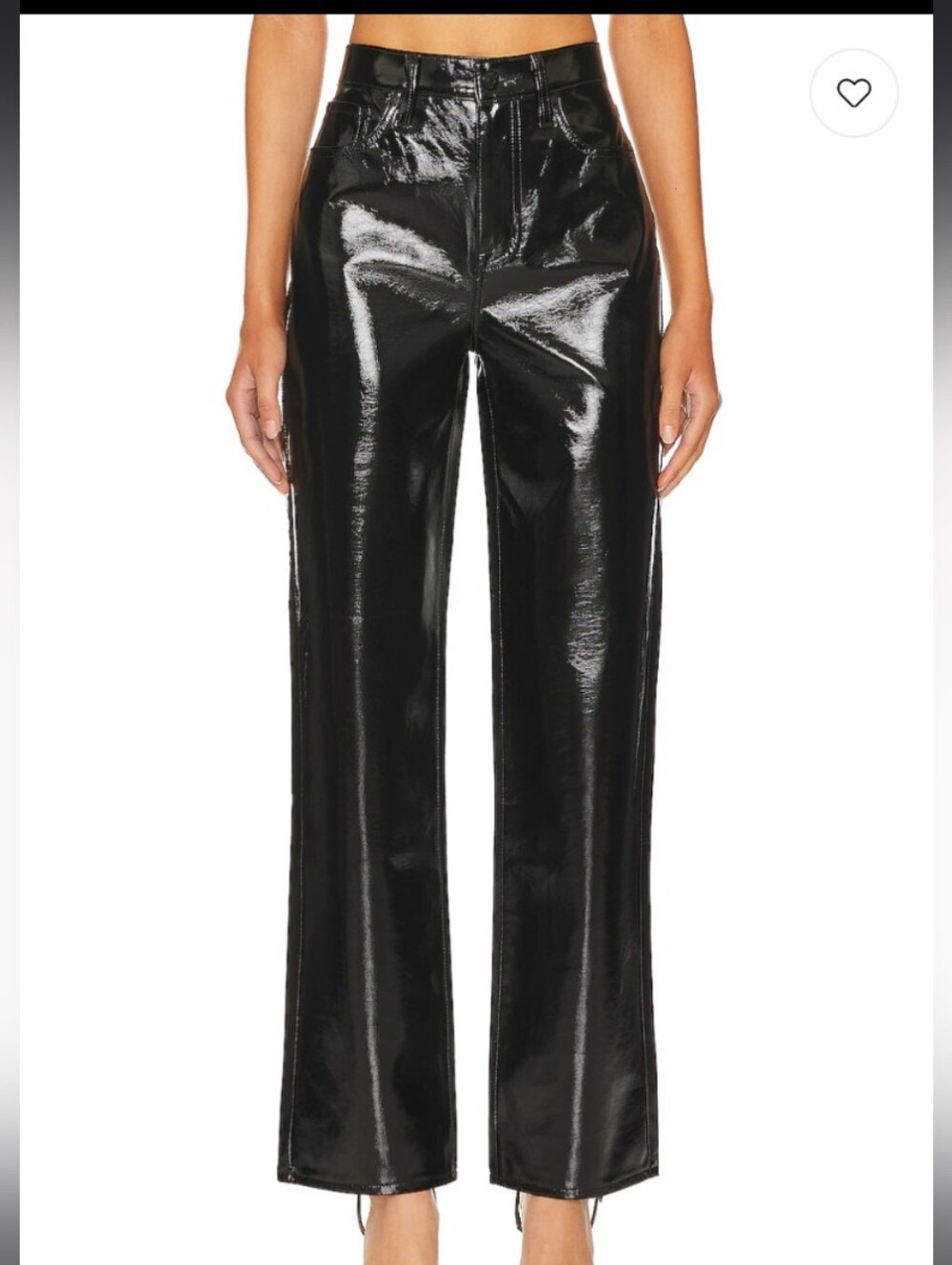 Pistola Cassie Straight Super High Rise Pant Black Vinyl